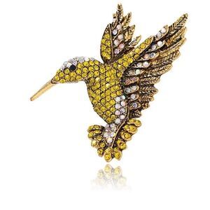 ✨ Betsey Johnson sparkling yellow crystal hummingbird brooch ⭐️